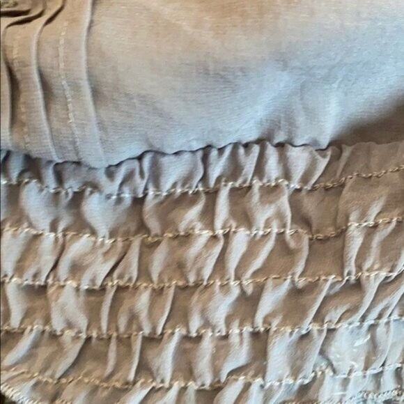 Studio Y Blouse Top Womens Large Gray Pleated Sequin Chiffon Office Capsule - Picture 11 of 13